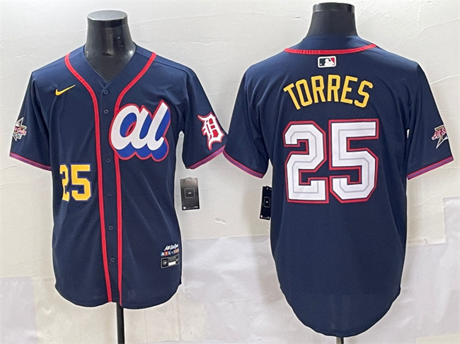 Men's American League #25 Gleyber Torres Navy 2025 All-Star Edition Limited Stitched Baseball Jersey Men's American League #25 Gleyber Torres Navy 2025 All-Star Edition Limited Stitched Baseball Jersey